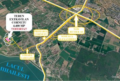 Teren extravilan de 4400 mp, în Cornetu