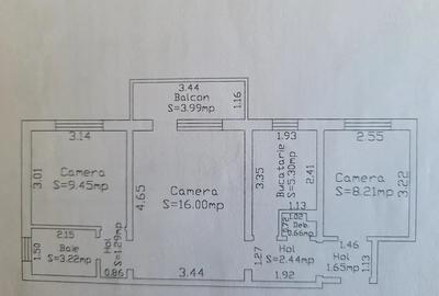 Apartament cu 3 camere semidecomandat în Ultracentral