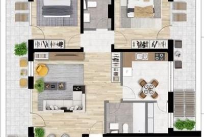 Apartament cu 3 camere în Între Lacuri