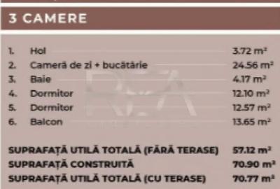Apartament cu 3 camere semidecomandat în Ferdinand