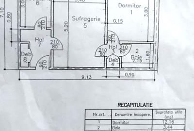 Apartament cu 2 camere semidecomandat în Sud