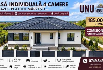 Casă individuală cu 4 camere cu Teren 450 Mp în Central