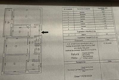 Apartament cu 3 camere decomandat în Abator