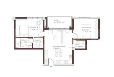 Apartament cu 3 camere în Mărăști - 1