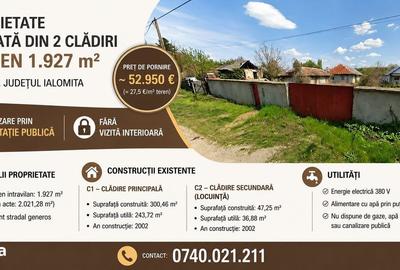 Casă cu 4 camere cu Teren 1930 Mp în Dridu