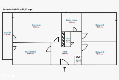 Apartament cu 3 camere decomandat în Mazepa 2