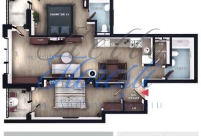 Apartament cu 3 camere semidecomandat în Florești - 2