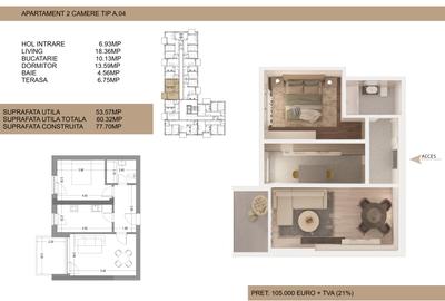 Apartament cu 2 camere decomandat în Drumul Taberei - 4