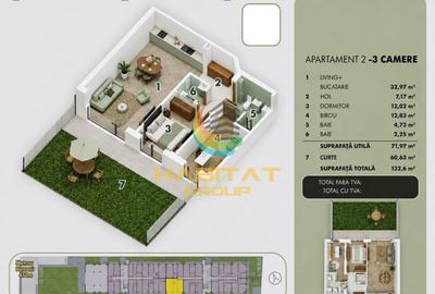 Apartament cu 3 camere decomandat în Central