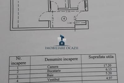 Garsonieră decomandată în Apărătorii Patriei