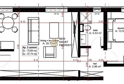 Apartament cu 2 camere în Oncea