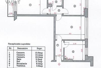 Apartament cu 3 camere semidecomandat în Tei