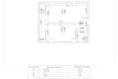 Apartament cu 2 camere semidecomandat în Sud