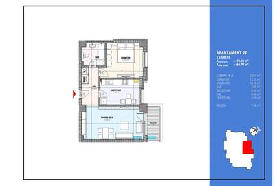 Apartament cu 2 camere decomandat în Central