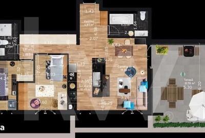 Apartament cu 3 camere în Turnișor - 1