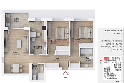 Apartament cu 3 camere decomandat în 1 Decembrie 1918 - 5