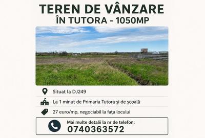 Teren de 1050 mp, în Țuțora - 3