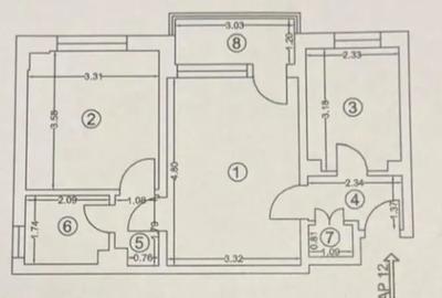 Apartament cu 2 camere semidecomandat în City Park Mall