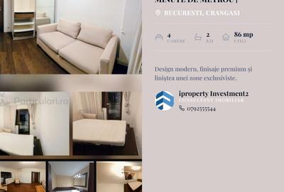 Apartament cu 4 camere semidecomandat, mobilat în Crângași