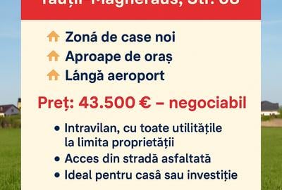 Teren intravilan de 878 mp, în Tăuții-Măgherăuș