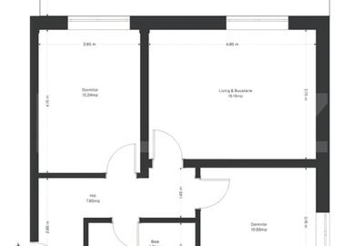 Apartament cu 3 camere semidecomandat în Ghirodei