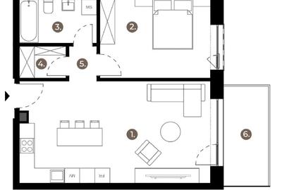 Apartament cu 2 camere în Gară - 1