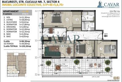 Apartament cu 4 camere în Brâncoveanu
