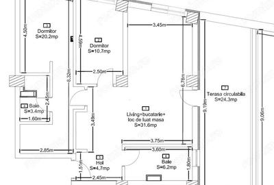 Apartament cu 3 camere semidecomandat în Central - 5