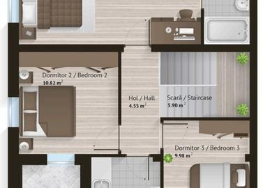 Duplex cu 4 camere cu Teren 225 Mp în Frumușani - 22