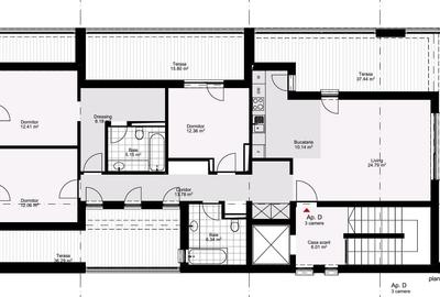 Penthouse cu 3 camere decomandat în Splaiul Unirii - 2