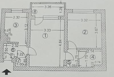 Apartament cu 2 camere semidecomandat în Ultracentral