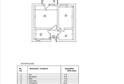 Apartament cu 2 camere decomandat în Central
