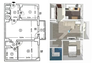 Apartament cu 2 camere în Vitan