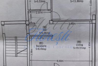 Apartament cu 2 camere decomandat în Florești