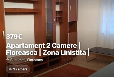 Apartament cu 2 camere semidecomandat, mobilat în Floreasca