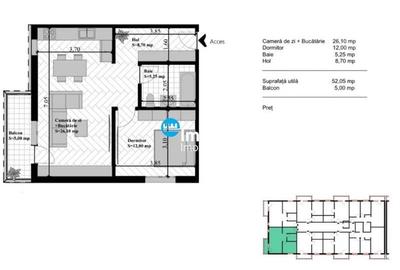 Apartament cu 2 camere decomandat în Vișan - 4