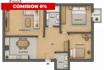 Apartament cu 3 camere în Zorilor - 3