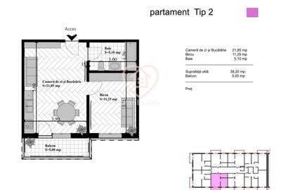 Apartament cu 2 camere decomandat în Bârnova - 5