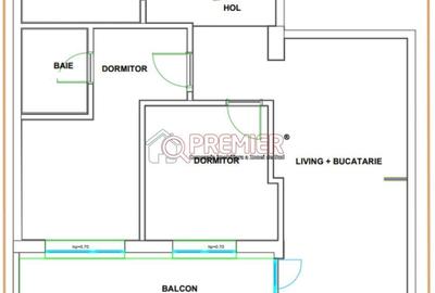 Apartament cu 3 camere în Metalurgiei