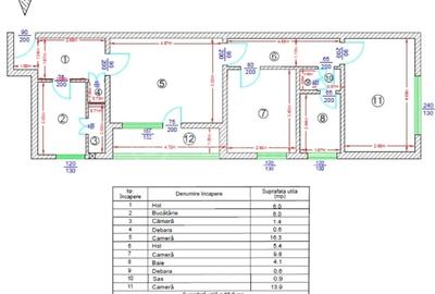Apartament cu 3 camere în Podu Roș
