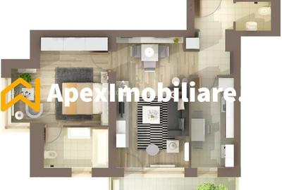 Apartament cu 2 camere semidecomandat în Central