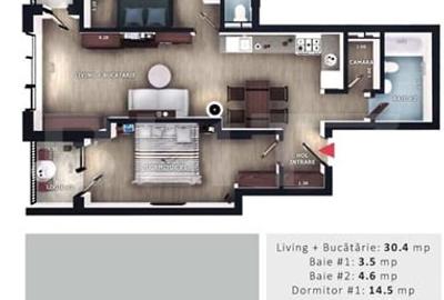 Apartament cu 3 camere semidecomandat în Florești - 1