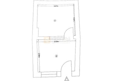 Casă cu 2 camere cu Teren 62 Mp în Central
