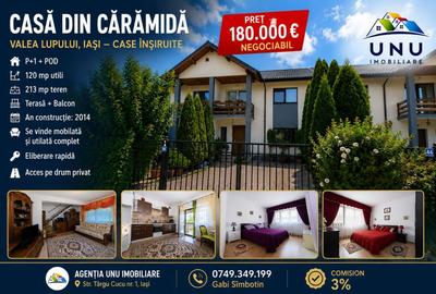 Casă individuală cu 4 camere cu Teren 213 Mp în Valea Lupului
