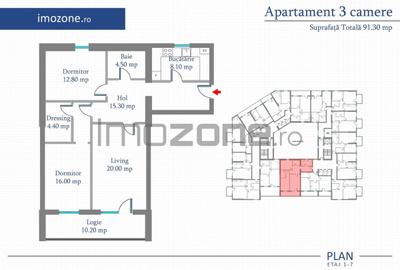 Apartament cu 3 camere decomandat în Păcii - 15