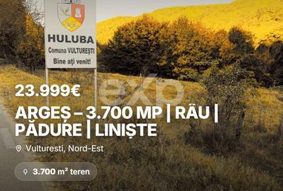 Teren Construcții extravilan de 3700 mp, în Vulturești
