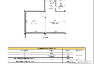 Apartament cu 2 camere semidecomandat în Baciu