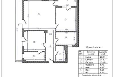 Apartament cu 3 camere decomandat în Băneasa - 9