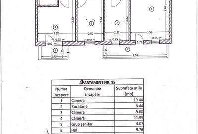 Apartament cu 3 camere decomandat în Central