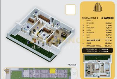 Apartament cu 4 camere decomandat în Central